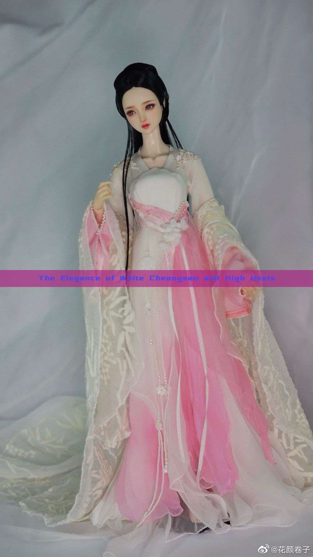 The Elegance of White Cheongsam and High Heels The Elegance of White Cheongsam and High Heels