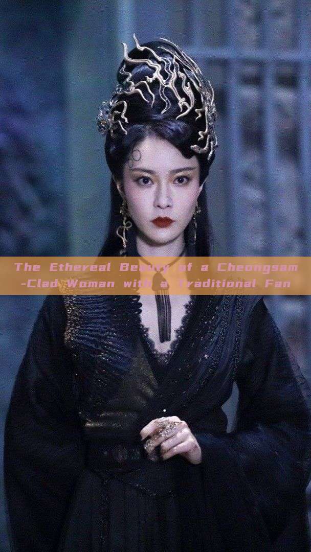 The Ethereal Beauty of a Cheongsam-Clad Woman with a Traditional Fan The Ethereal Beauty of a Cheongsam-Clad Woman with a Traditional Fan