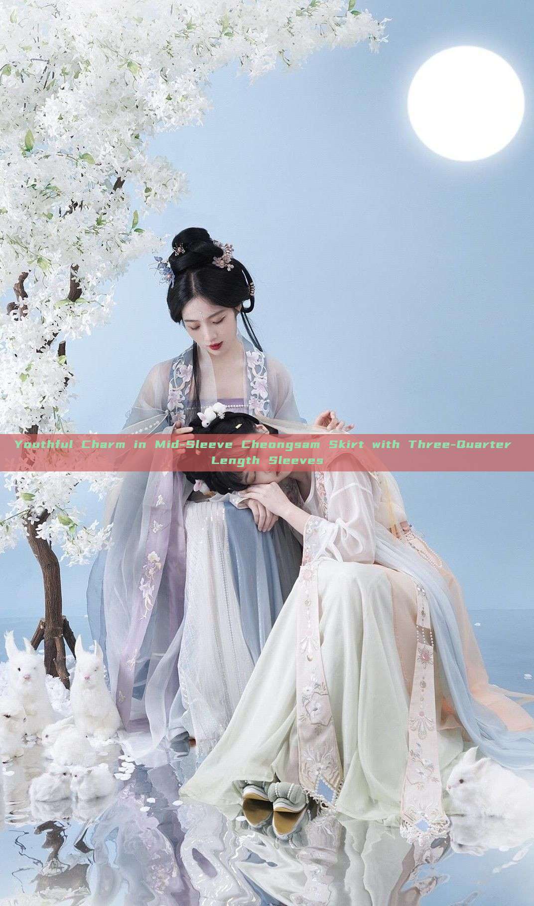Youthful Charm in Mid-Sleeve Cheongsam Skirt with Three-Quarter Length Sleeves Youthful Charm in Mid-Sleeve Cheongsam Skirt with Three-Quarter Length Sleeves