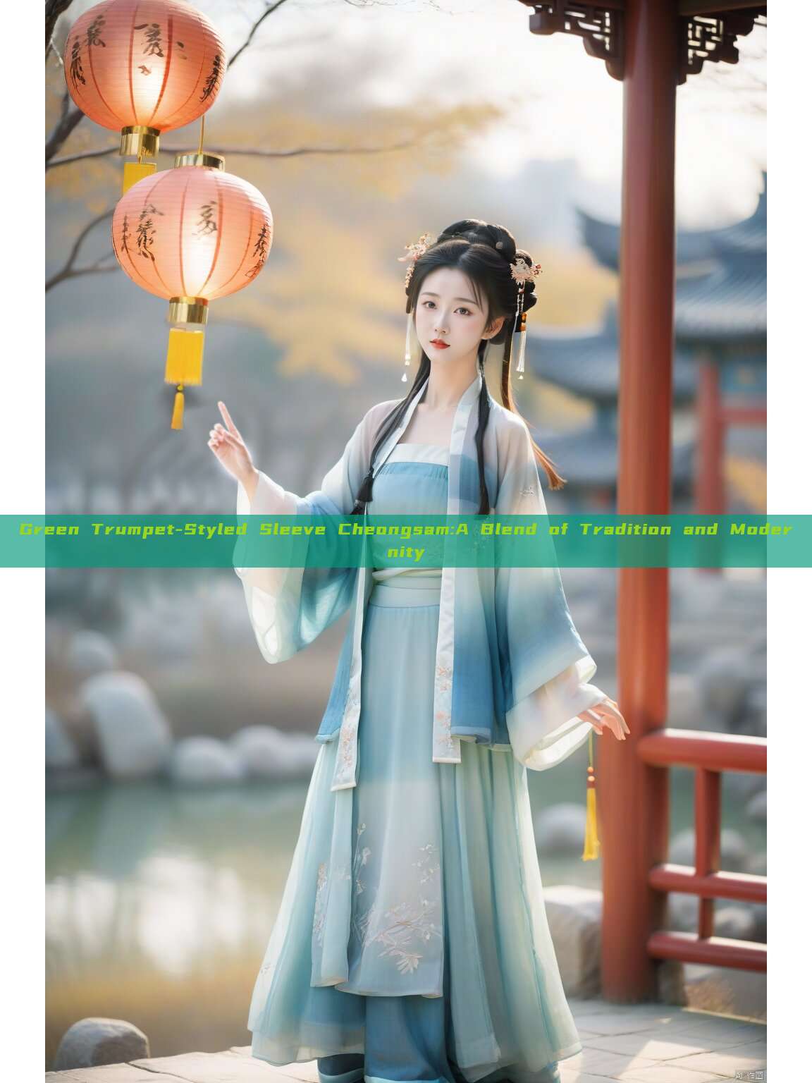 Green Trumpet-Styled Sleeve Cheongsam:A Blend of Tradition and Modernity Green Trumpet-Styled Sleeve Cheongsam:A Blend of Tradition and Modernity