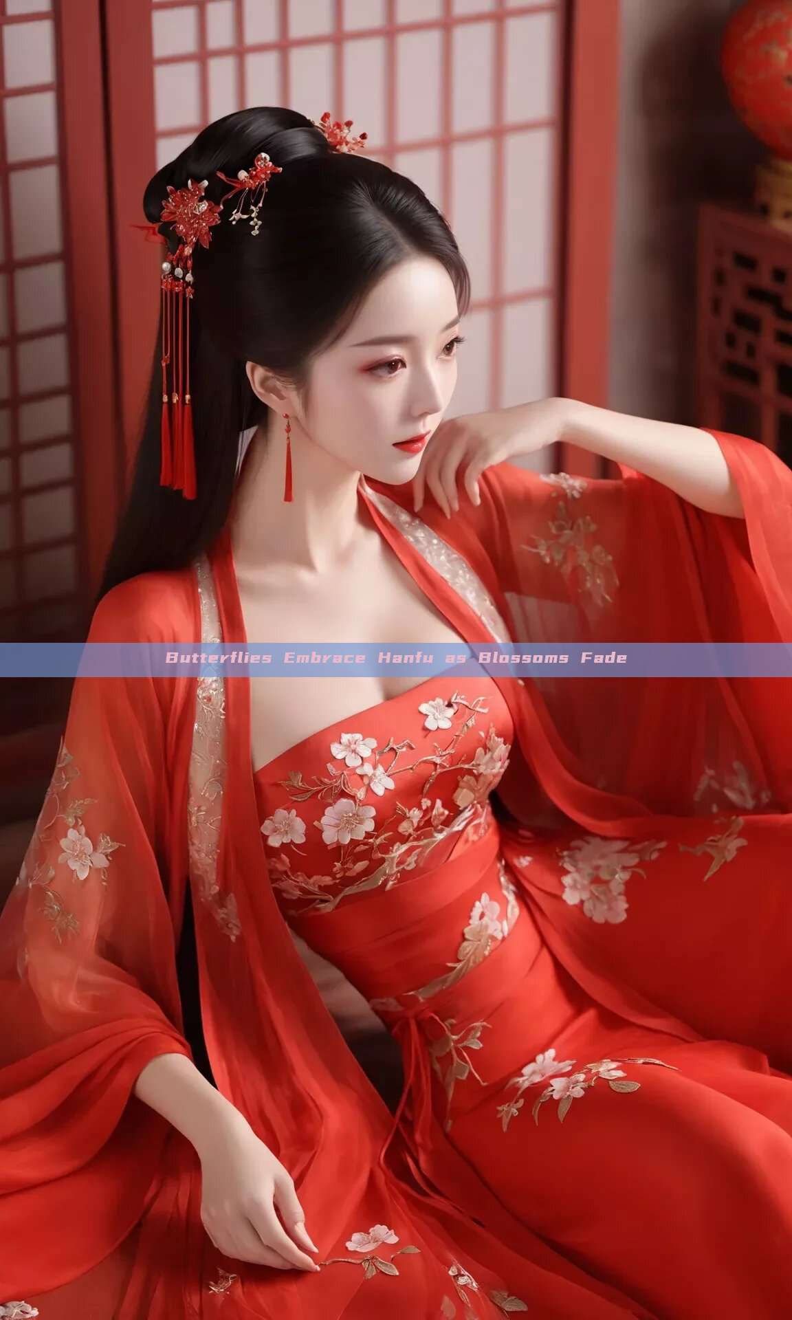Butterflies Embrace Hanfu as Blossoms Fade