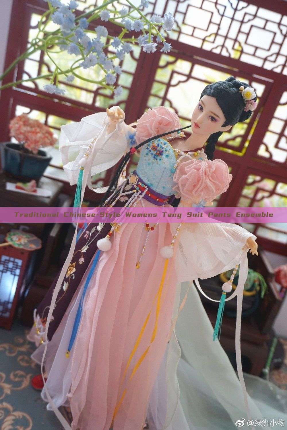 Traditional Chinese-Style Womens Tang Suit Pants Ensemble Traditional Chinese-Style Womens Tang Suit Pants Ensemble