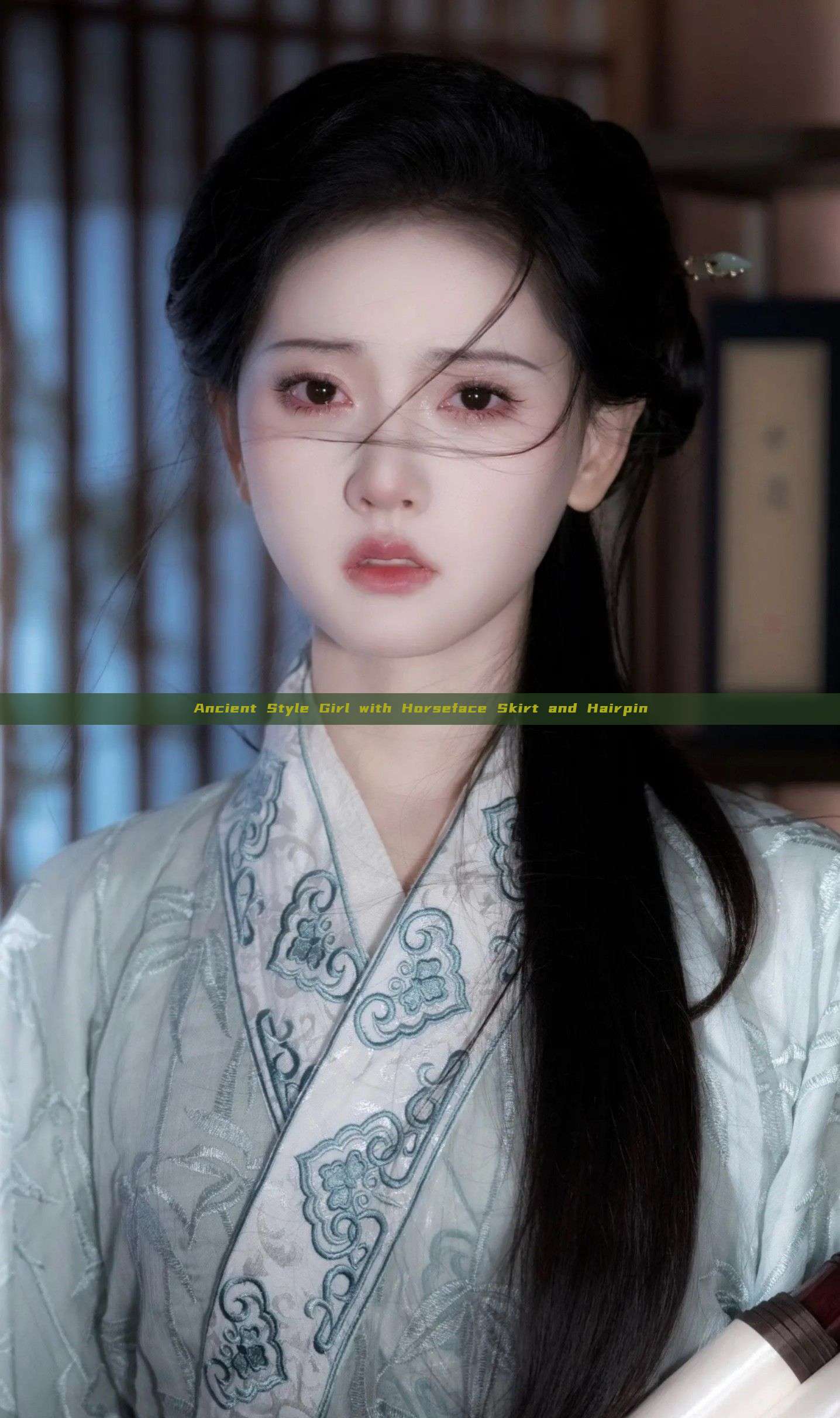 Ancient Style Girl with Horseface Skirt and Hairpin