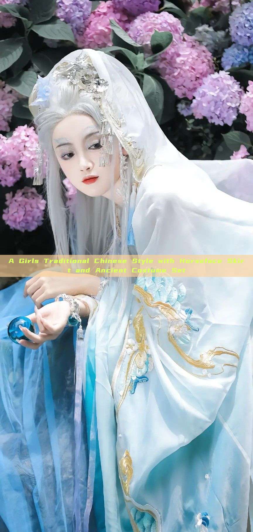 A Girls Traditional Chinese Style with Horseface Skirt and Ancient Costume Set A Girls Traditional Chinese Style with Horseface Skirt and Ancient Costume Set
