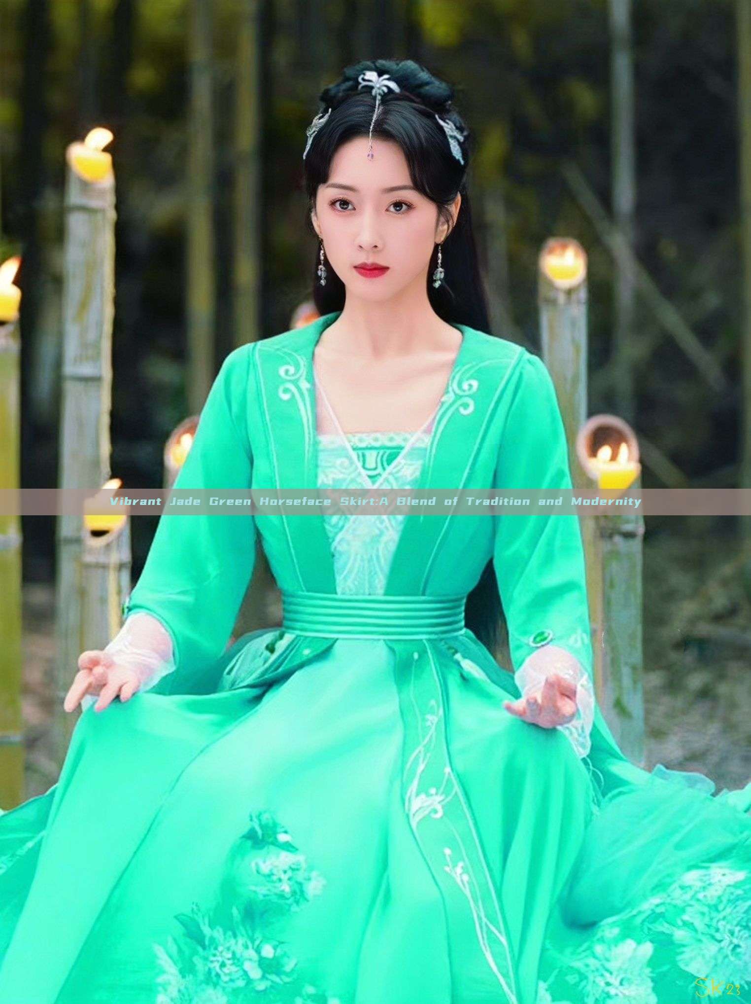 Vibrant Jade Green Horseface Skirt:A Blend of Tradition and Modernity Vibrant Jade Green Horseface Skirt:A Blend of Tradition and Modernity