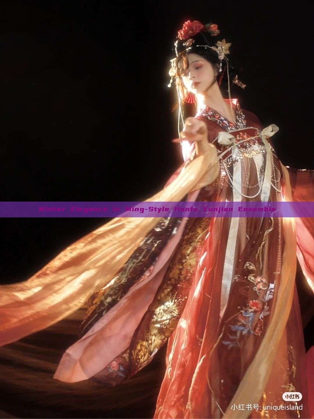 Winter Elegance in Ming-Style Hanfu Yunjian Ensemble