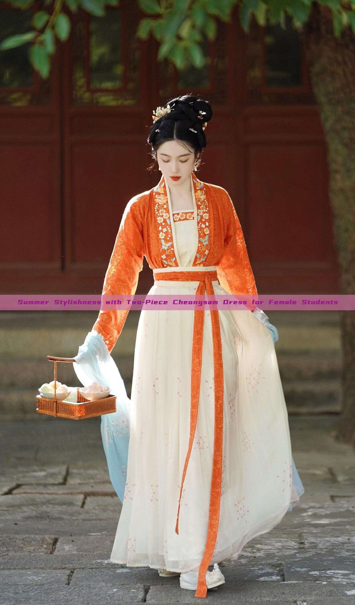 Summer Stylishness with Two-Piece Cheongsam Dress for Female Students Summer Stylishness with Two-Piece Cheongsam Dress for Female Students