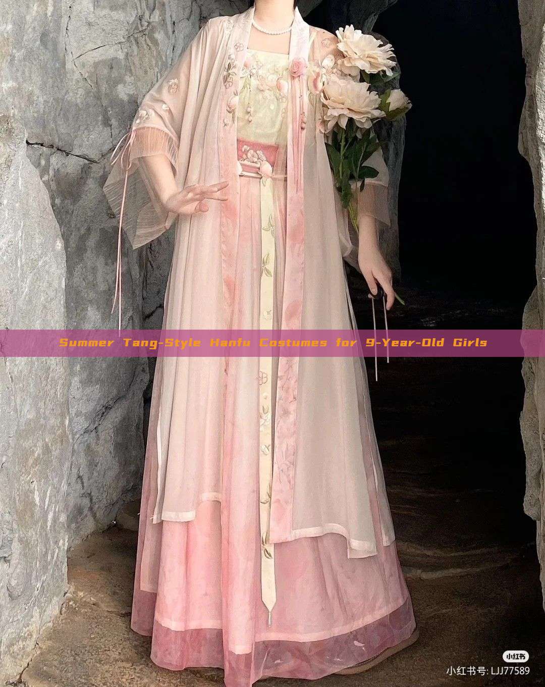 Summer Tang-Style Hanfu Costumes for 9-Year-Old Girls