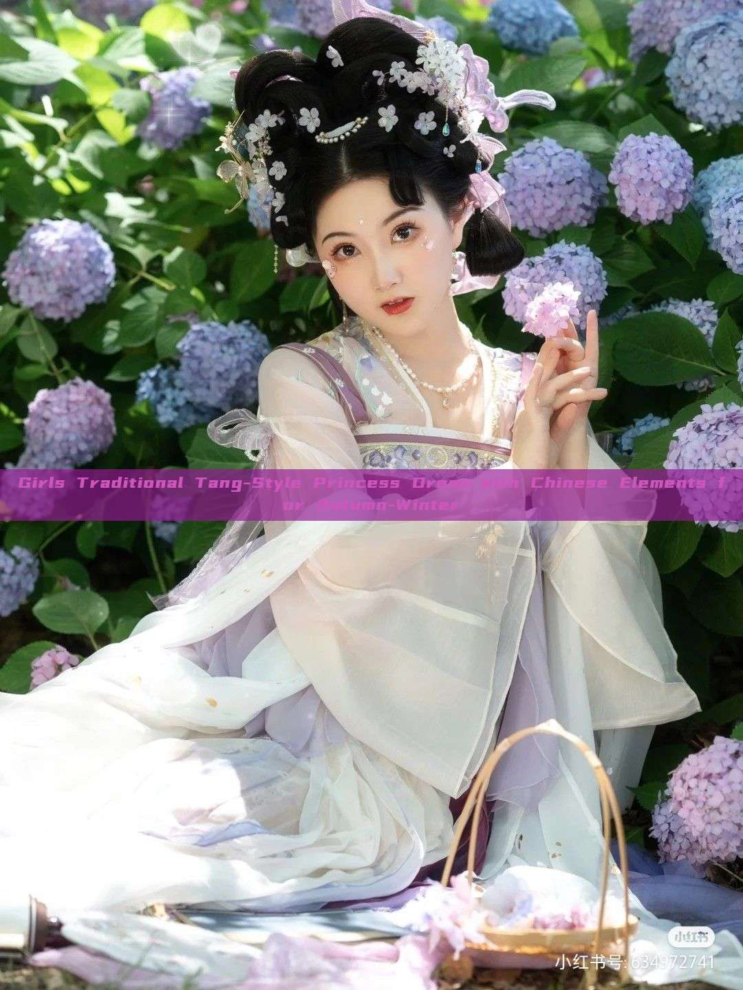 Girls Traditional Tang-Style Princess Dress with Chinese Elements for Autumn-Winter Girls Traditional Tang-Style Princess Dress with Chinese Elements for Autumn-Winter