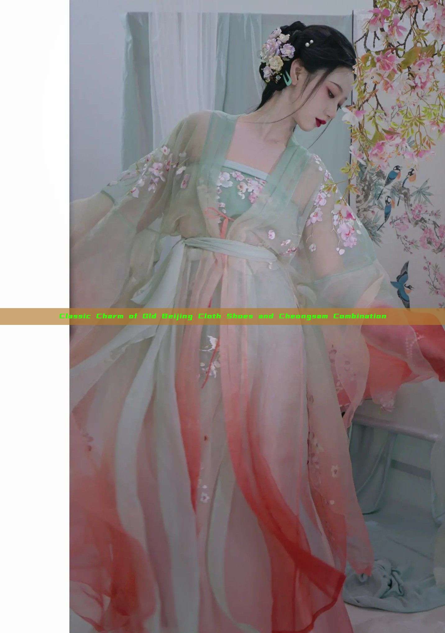 Classic Charm of Old Beijing Cloth Shoes and Cheongsam Combination Classic Charm of Old Beijing Cloth Shoes and Cheongsam Combination
