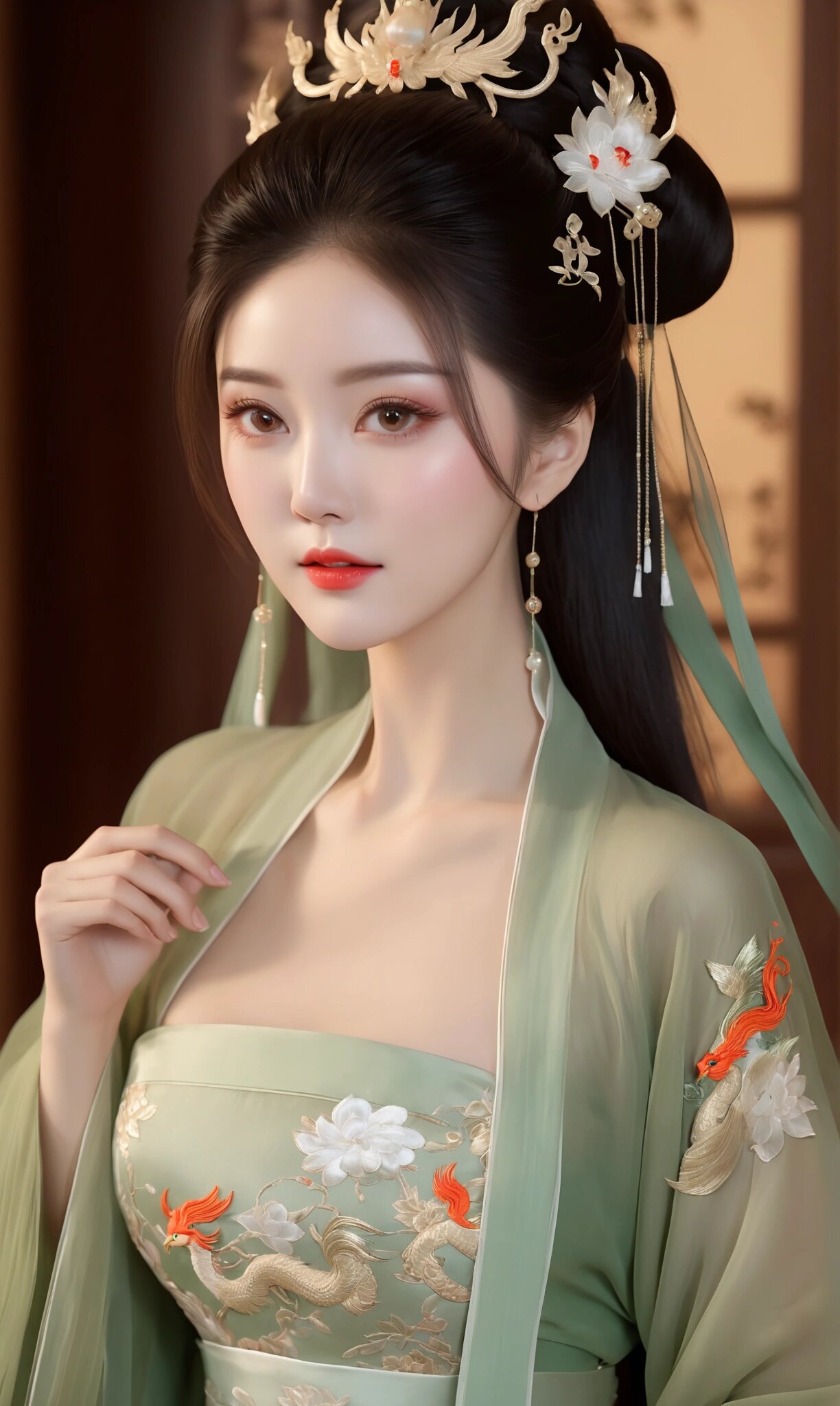 Peony Puff Skirt Hanfu:The Beauty of Authentic Bian Flower Style Peony Puff Skirt Hanfu:The Beauty of Authentic Bian Flower Style
