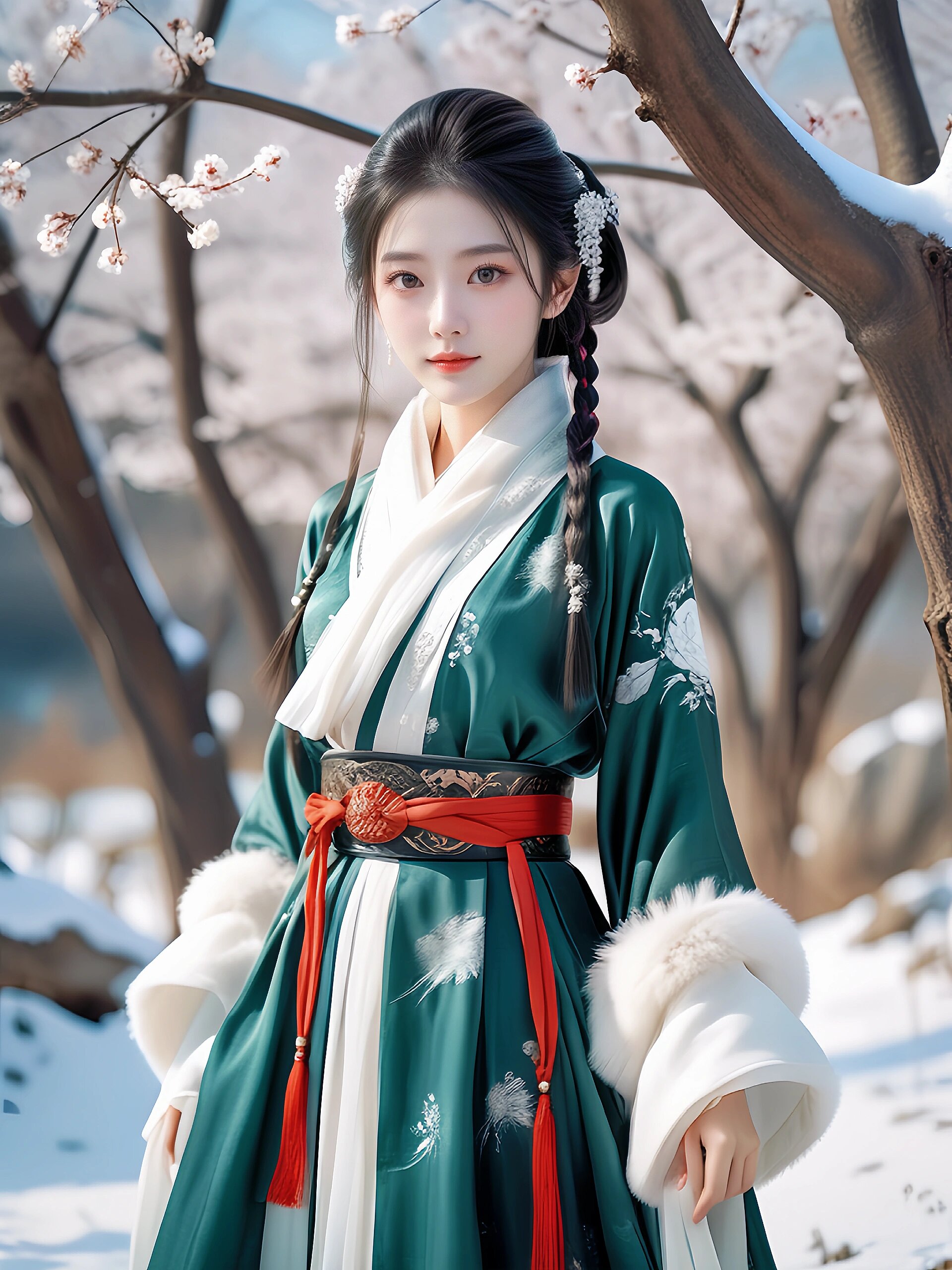 Traditional Chinese Childrens Hanfu Costume:A Two-Piece Set for Girls Traditional Chinese Childrens Hanfu Costume:A Two-Piece Set for Girls