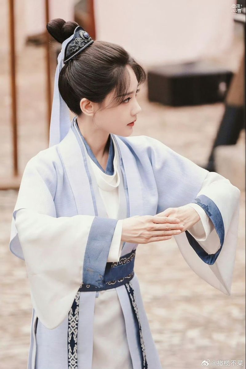 Peach Blossom and Willow Green in Traditional Hanfu Fashion