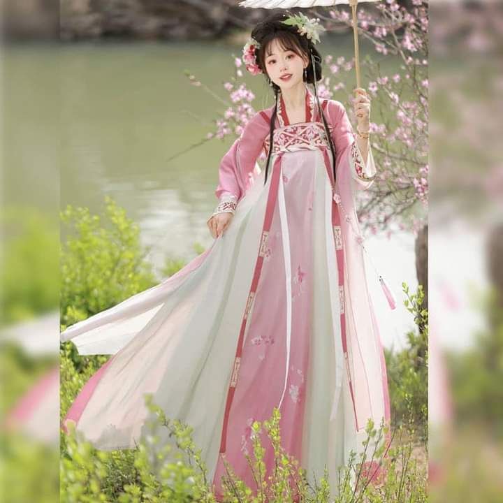 Original Hanfu Womens Jin-Style Cross-Laced Waist-Length Skirt Original Hanfu Womens Jin-Style Cross-Laced Waist-Length Skirt