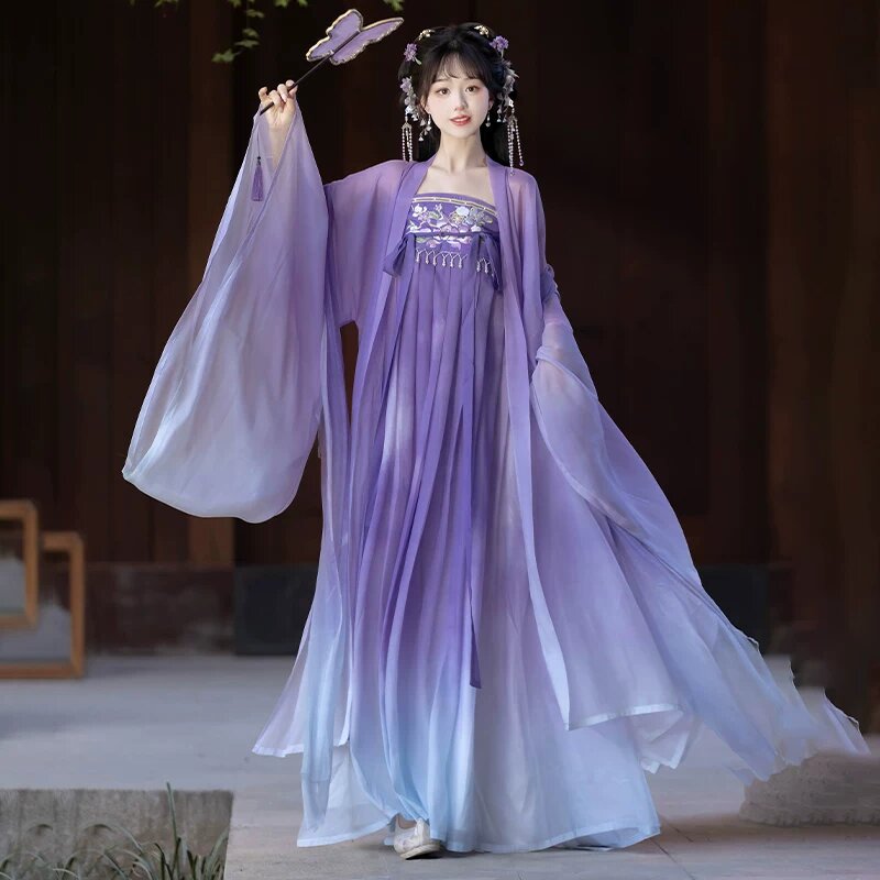 The Elegance of Black Cheongsam with a Fan