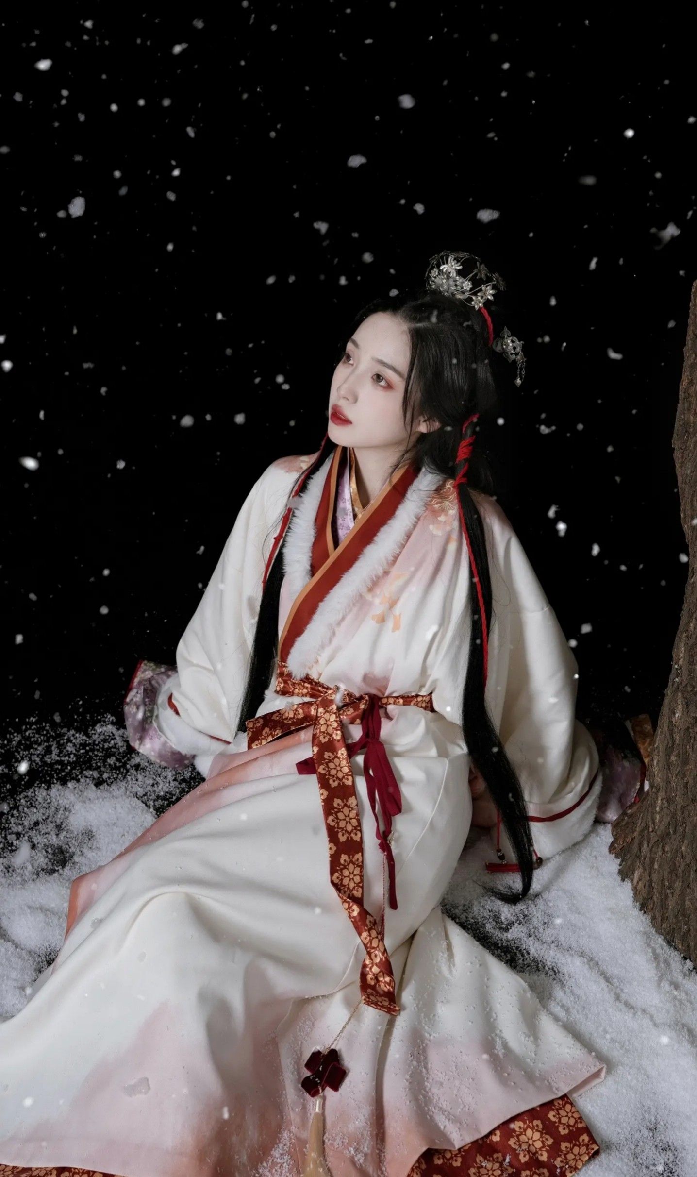 Winter in the Zuo Mu Forest:Exploring the Traditional Beauty of Hanfu in a Cold Winters Embrace